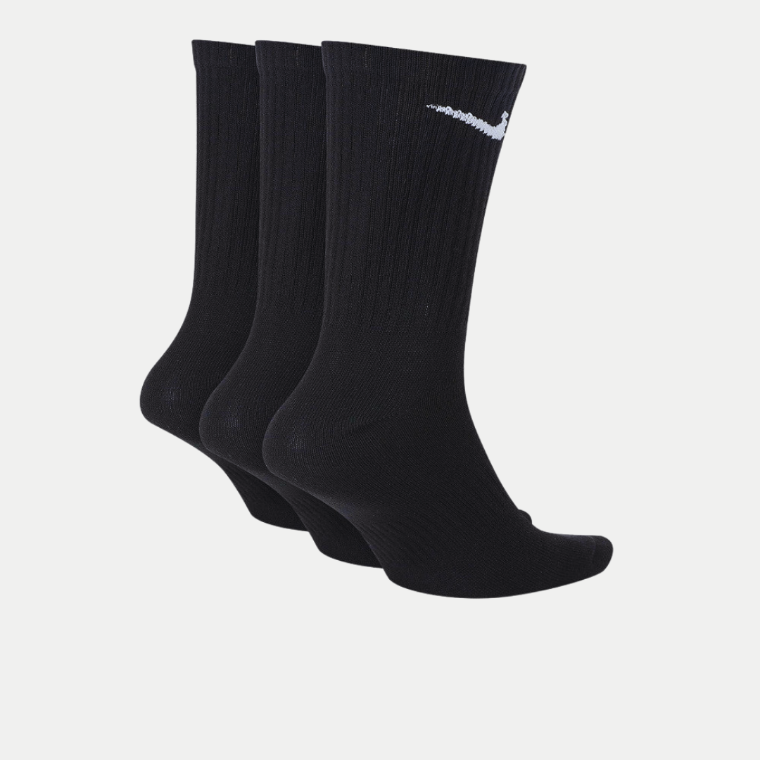 Nike Everyday Lightweight Training Crew Logo Socks (3 Pack) - Black