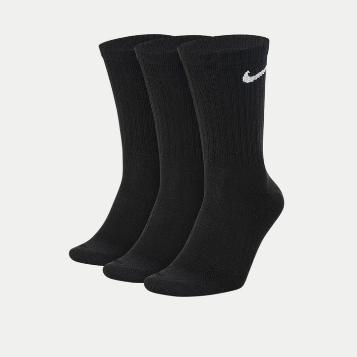 Nike Everyday Lightweight Training Crew Logo Socks (3 Pack) - Black