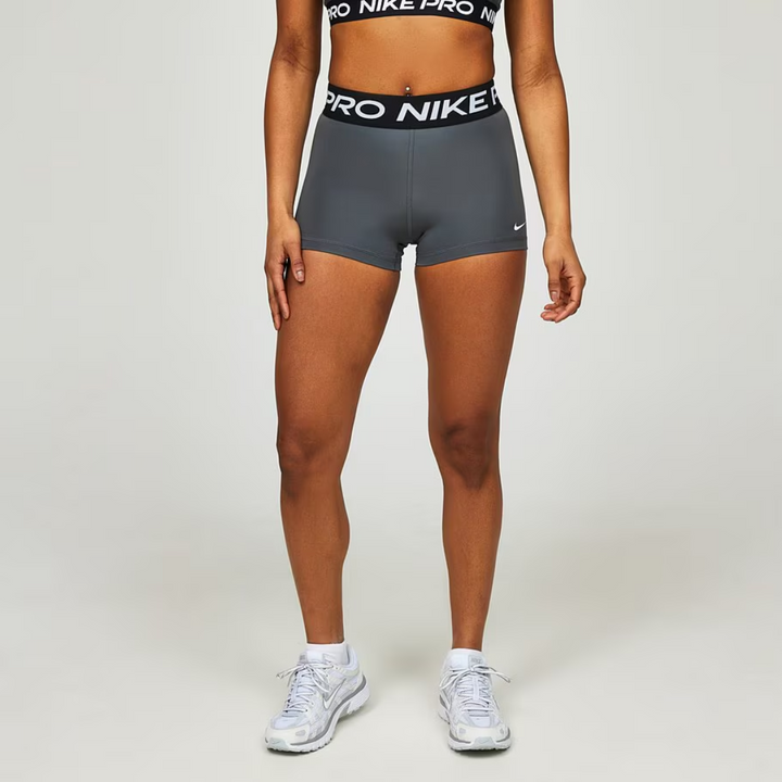 Women's Nike Pro 3" Shorts - Smoke Grey/White